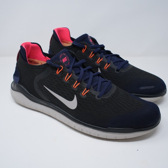 Nike Free RN 2018 Running Shoes Sneakers Gym 942836 Black Pink Orange Mens - Picture 1 of 9